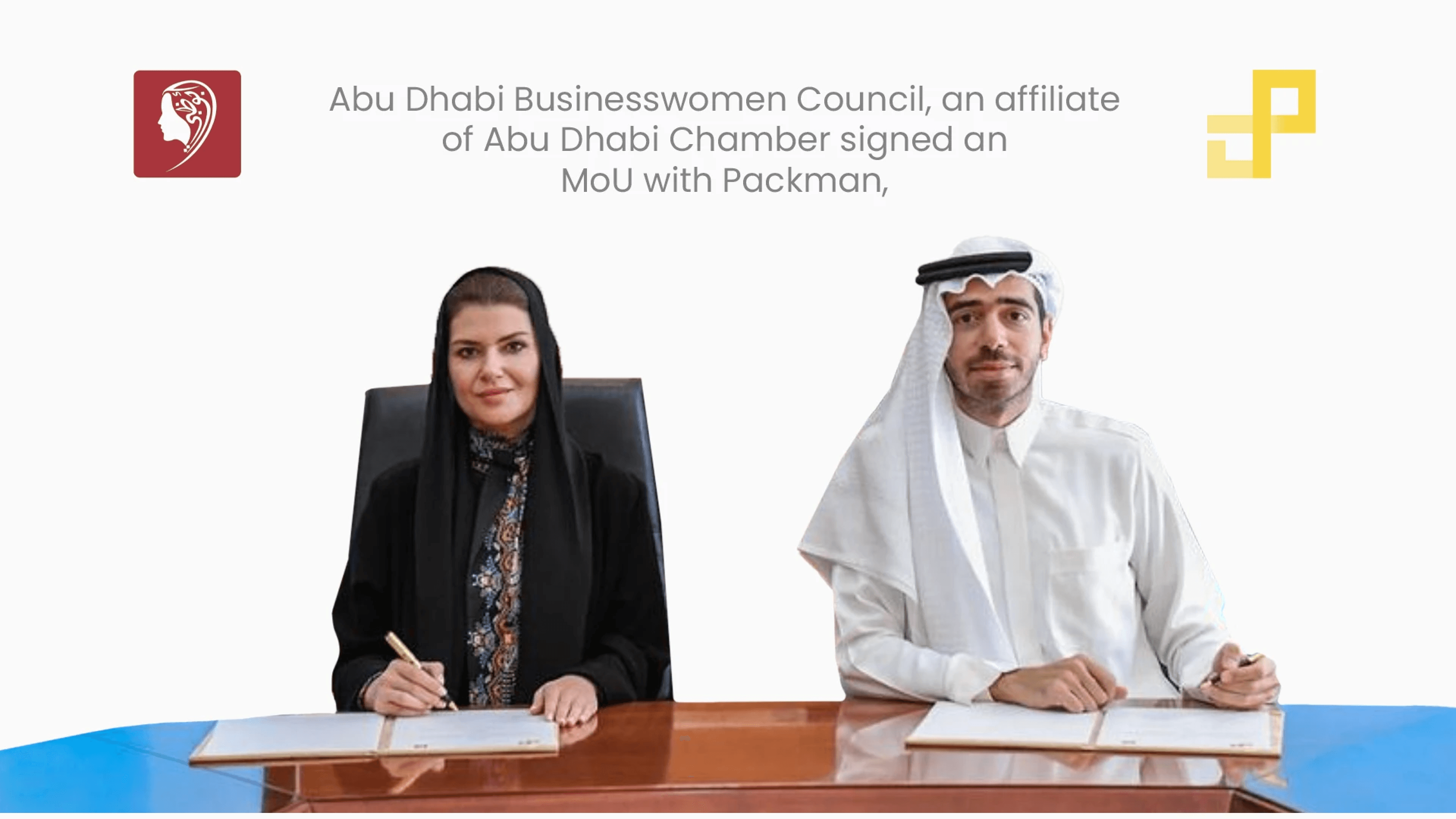 Abu Dhabi Chamber and Packman partnership signing